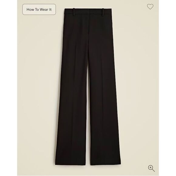 J. Crew Wide-leg trouser in four-season stretch Black Pants Size 6 NWT CC463 - Picture 1 of 13
